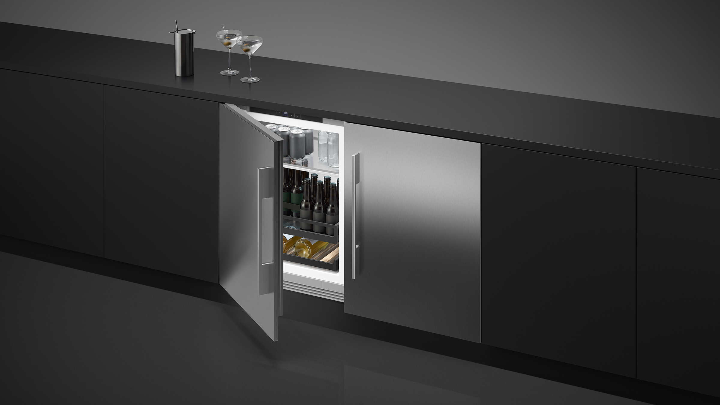 60cm Series 9 Integrated Beverage Centre - RS6009SBL1 - Fisher