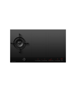 90cm Series 9<br>1 Burner 4 Zone Hybrid Cooktop